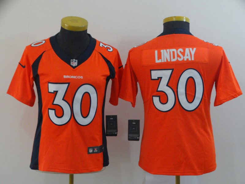 Women Denver Broncos #30 Lindsay Orange Nike Vapor Untouchable Limited NFL Jerseys->los angeles angels->MLB Jersey